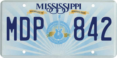 MS license plate MDP842