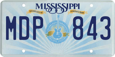 MS license plate MDP843