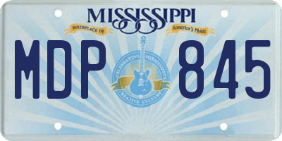 MS license plate MDP845