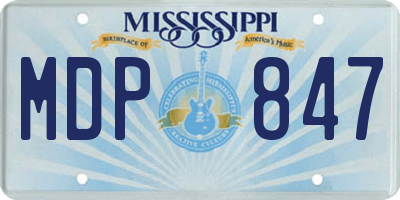 MS license plate MDP847