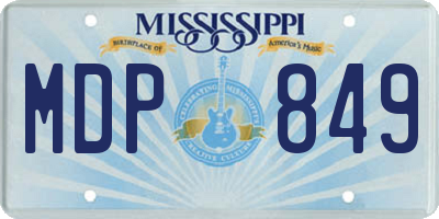 MS license plate MDP849