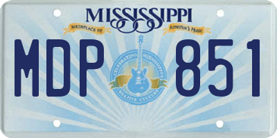 MS license plate MDP851