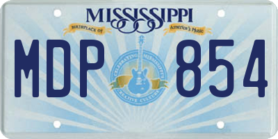MS license plate MDP854