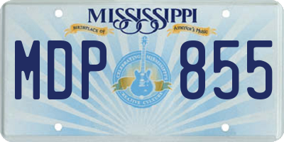 MS license plate MDP855
