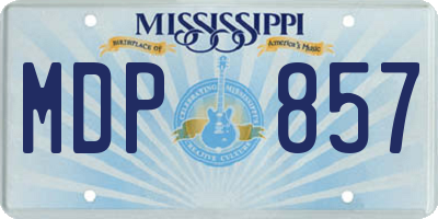 MS license plate MDP857
