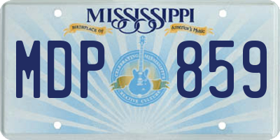 MS license plate MDP859