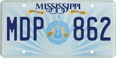MS license plate MDP862