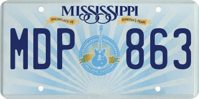 MS license plate MDP863