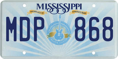 MS license plate MDP868