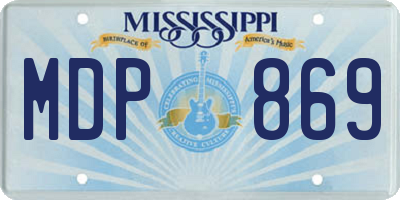 MS license plate MDP869