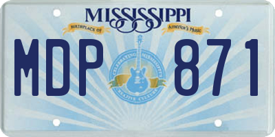 MS license plate MDP871