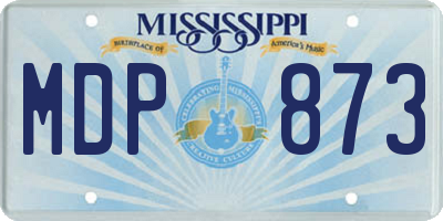 MS license plate MDP873