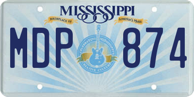 MS license plate MDP874