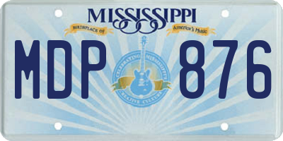 MS license plate MDP876