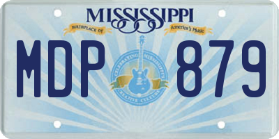 MS license plate MDP879