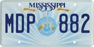 MS license plate MDP882