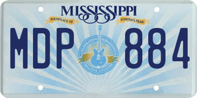MS license plate MDP884
