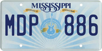 MS license plate MDP886