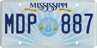 MS license plate MDP887