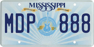 MS license plate MDP888