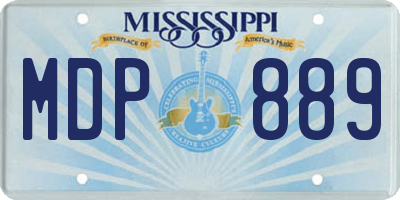 MS license plate MDP889