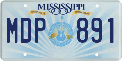 MS license plate MDP891