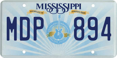 MS license plate MDP894