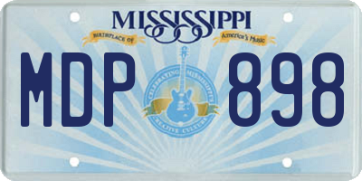MS license plate MDP898