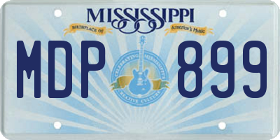 MS license plate MDP899