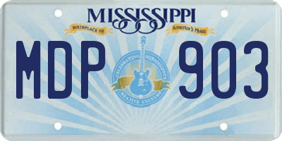 MS license plate MDP903