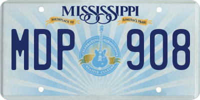 MS license plate MDP908