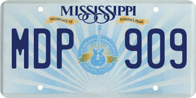 MS license plate MDP909