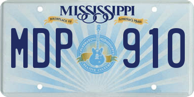 MS license plate MDP910