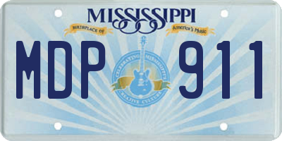 MS license plate MDP911