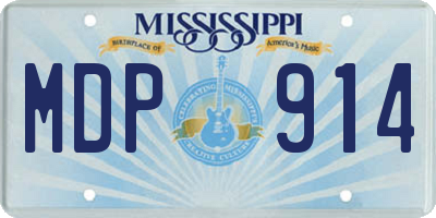 MS license plate MDP914
