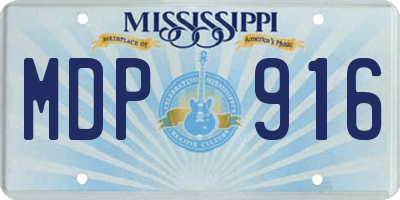 MS license plate MDP916