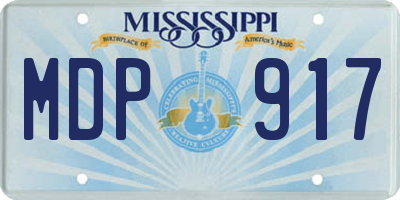 MS license plate MDP917