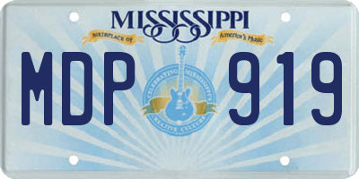 MS license plate MDP919