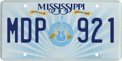 MS license plate MDP921