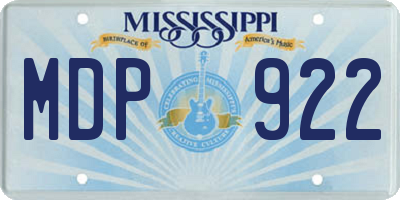 MS license plate MDP922
