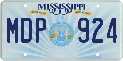 MS license plate MDP924