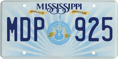 MS license plate MDP925