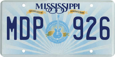 MS license plate MDP926