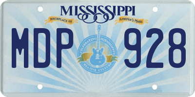 MS license plate MDP928