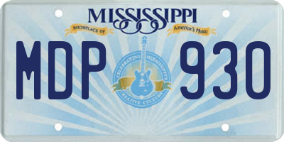 MS license plate MDP930