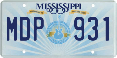 MS license plate MDP931