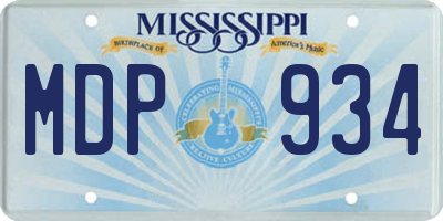 MS license plate MDP934