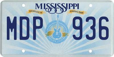 MS license plate MDP936