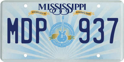 MS license plate MDP937