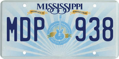 MS license plate MDP938